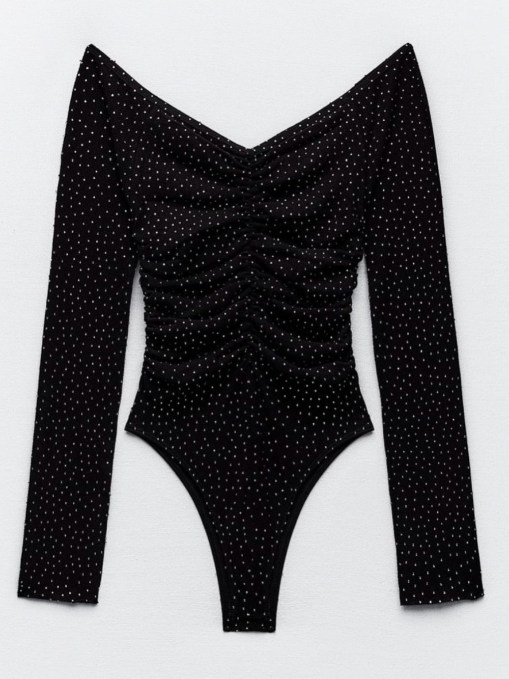Zara seamless shimmery rhinestones mesh bodysuit - Picture 10 of 11